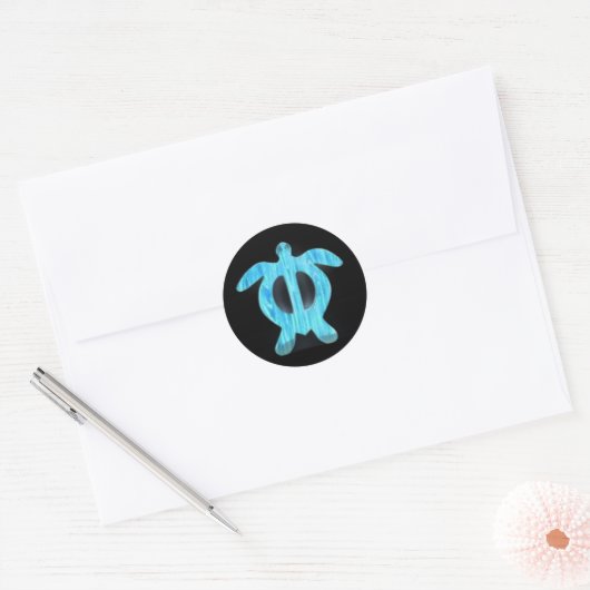Turtle petroglyph ronde sticker (Envelop)