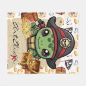 Turtle Pirate Money Fleece Deken (Voorkant (Horizontaal))