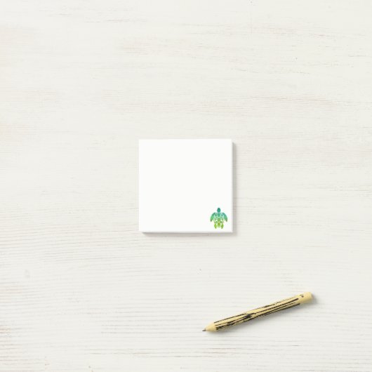 Turtle Post-it - Green Post-it® Notes (Op bureau)