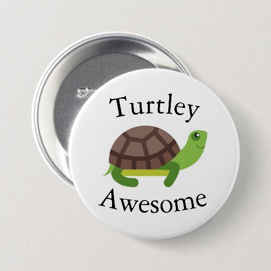 Turtle Pun Badge Ronde Button 7,6 Cm (Voorkant /achterkant)