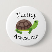 Turtle Pun Badge Ronde Button 7,6 Cm (Voorkant)