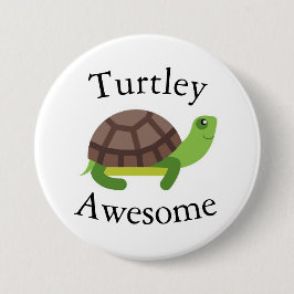 Turtle Pun Badge Ronde Button 7,6 Cm