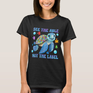 Turtle Puzzel Zie Het Vermogen Niet Het Etiket Aut T-shirt