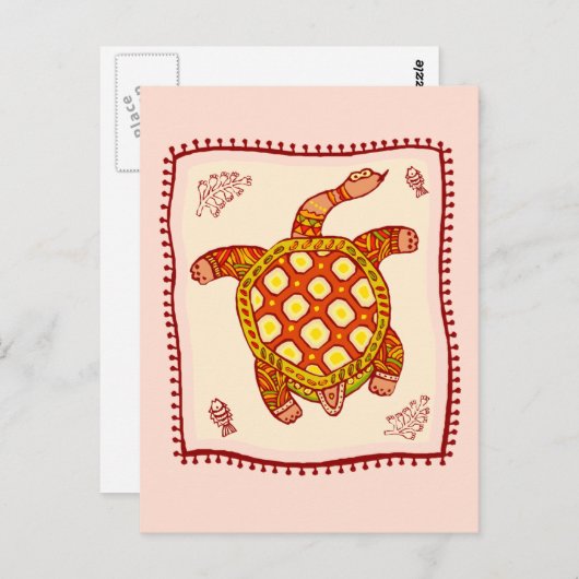 Turtle Quilt Briefkaart (Voorkant / Achterkant)