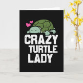 Turtle Quote Crazy Turtle Lady Kaart (Gele Bloem)