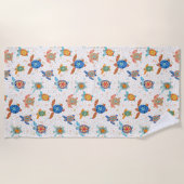 Turtle Race Mozaïek Multicolor Strandlaken (Voorkant)