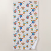 Turtle Race Mozaïek Multicolor Strandlaken (Voorkant)