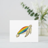 Turtle Rainbow Briefkaart (Staand voorkant)