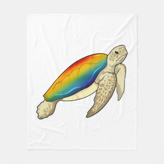 Turtle Rainbow Fleece Deken (Voorkant)