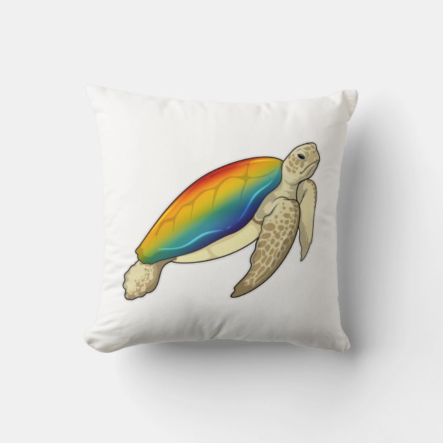 Turtle Rainbow Kussen (Voorkant)