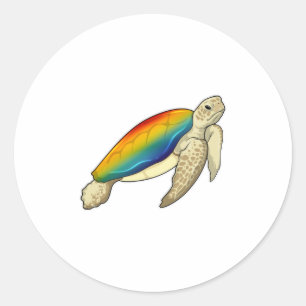 Turtle Rainbow Ronde Sticker