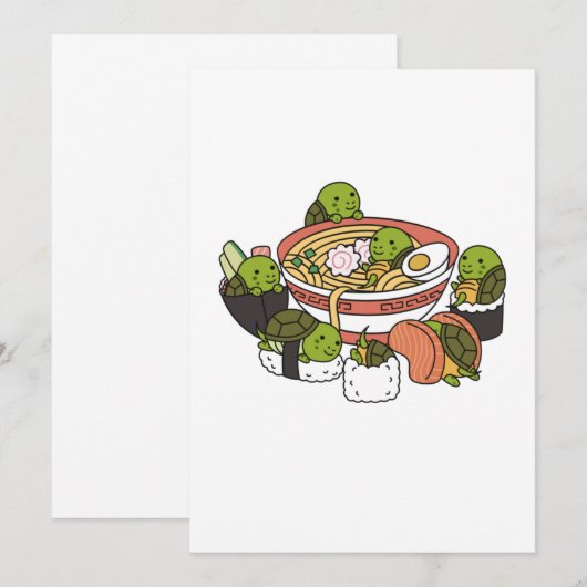 Turtle Ramen Sushi Bedankkaart (Voorkant / Achterkant)