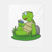 Turtle Reading Book Fleece Deken (Voorkant)
