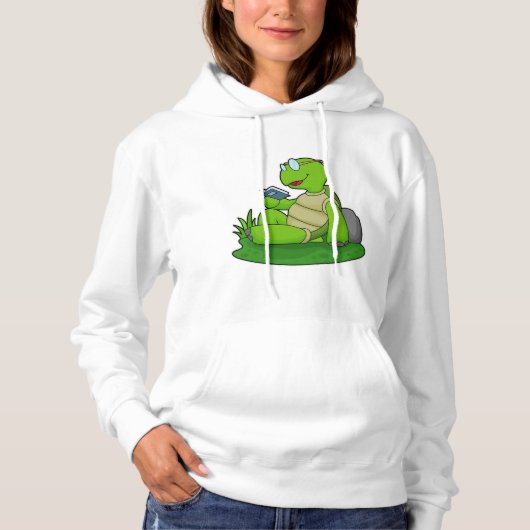 Turtle Reading Book Hoodie (Voorkant)