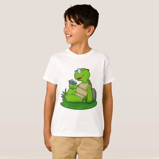 Turtle Reading Book T-shirt (Voorkant volledig)