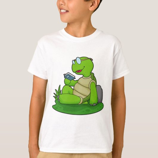 Turtle Reading Book T-shirt (Voorkant)