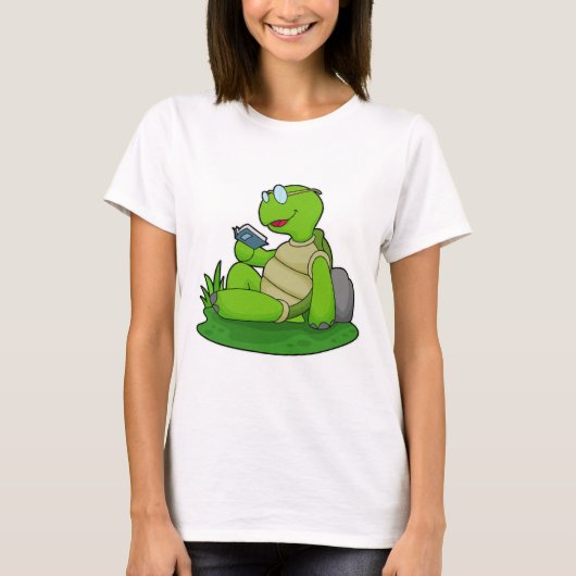 Turtle Reading Book T-shirt (Voorkant)