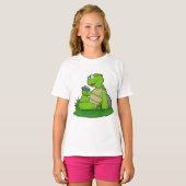 Turtle Reading Book T-shirt (Voorkant volledig)