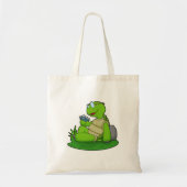 Turtle Reading Book Tote Bag (Voorkant)