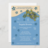 Turtle Reef Baby shower Invitation TRC Blue Green Kaart (Voorkant / Achterkant)