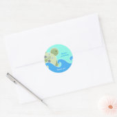 Turtle Reef Baby shower / Verjaardagsgunst Sticker (Envelop)