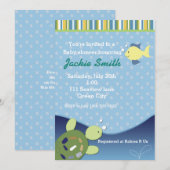 Turtle Reef Fish Onder Zee Baby Shower Uitnodiging (Voorkant / Achterkant)