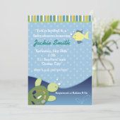 Turtle Reef Vis Onderzee Baby Shower Uitnodiging (Staand voorkant)