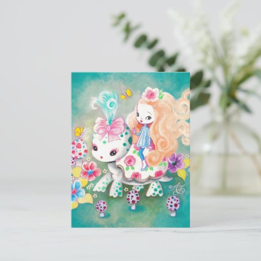 Turtle Ride Briefkaart (Staand voorkant)