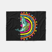Turtle Riding Salmon Fish Funny Animal Lover Rainb Fleece Deken (Voorkant (Horizontaal))