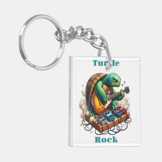 Turtle Rockstar Jamming op het podium Sleutelhanger (Voorkant Links)