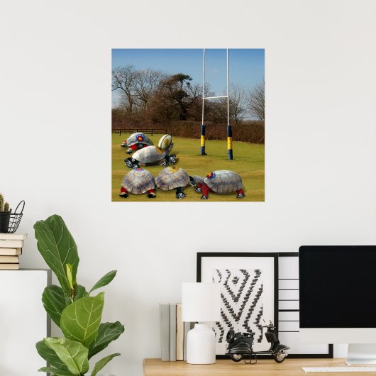 Turtle Rugby Poster (Thuiskantoor)