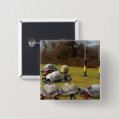 Turtle Rugby Vierkante Button 5,1 Cm (Voorkant /achterkant)