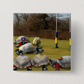 Turtle Rugby Vierkante Button 5,1 Cm (Voorkant)