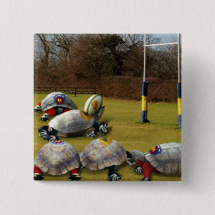 Turtle Rugby Vierkante Button 5,1 Cm