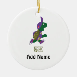 Turtle Runner 5K - Paars Keramisch Ornament