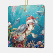 Turtle Santa Hat Under the Sea Christmas Party  Keramisch Ornament (Links)