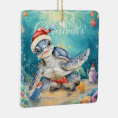 Turtle Santa Hat Under the Sea Christmas Party  Keramisch Ornament (Rechts)