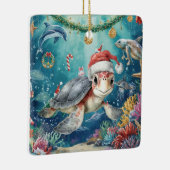 Turtle Santa Hat Under the Sea Christmas Party  Keramisch Ornament (Rechts)