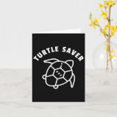 Turtle Saver Quote - Zeeschildpad Grafisch - Dier Kaart (Gele Bloem)