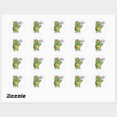 Turtle saying Bye Ronde Sticker (Vel)