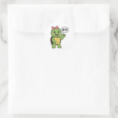 Turtle saying Bye Ronde Sticker (Tas)
