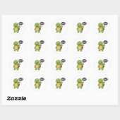 Turtle saying Bye Ronde Sticker (Vel)