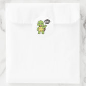Turtle saying Bye Ronde Sticker (Tas)