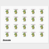 Turtle saying Good Morning Ronde Sticker (Vel)