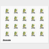 Turtle saying Good Morning Ronde Sticker (Vel)
