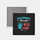 Turtle Sea Swimming Through 100 Days Of School Tea Magneet (Voorkant / Achterkant)