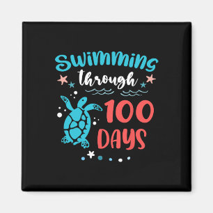Turtle Sea Swimming Through 100 Days Of School Tea Magneet