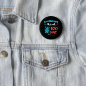 Turtle Sea Swimming Through 100 Days Of School Tea Ronde Button 5,7 Cm (In situ)