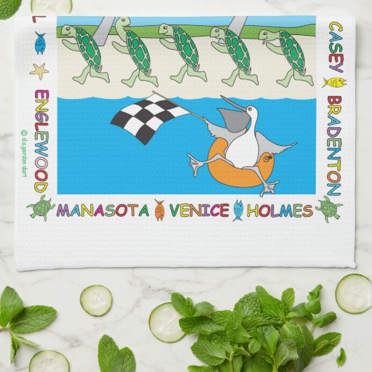 Turtle Season Theedoek (Gevouwen)