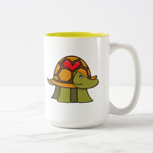 Turtle Shell Heart Tweekleurige Koffiemok (Rechts)